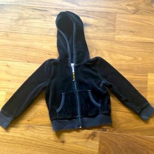 Juicy Couture Kids Velour Hoodie Black Size XS